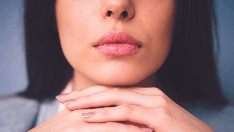 Up close of a woman's lips 