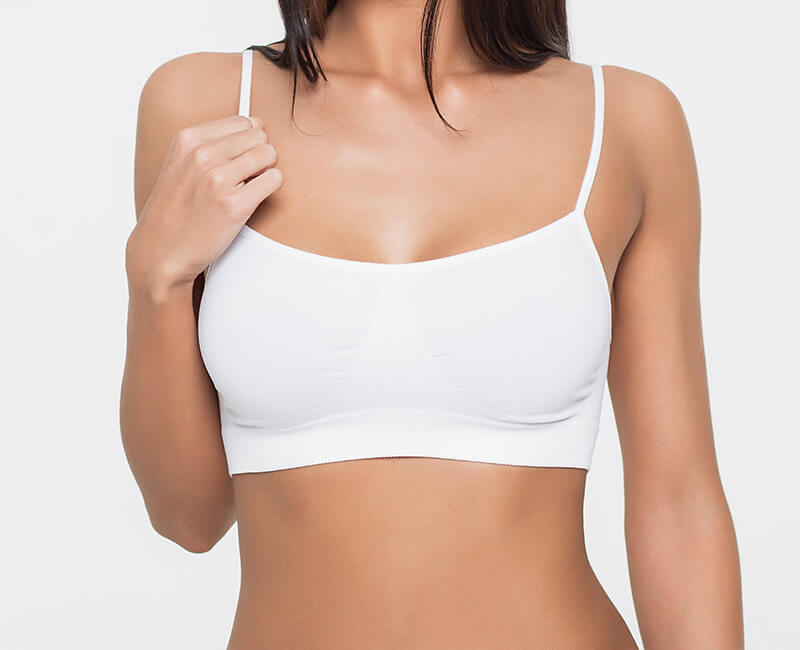Woman in white bra