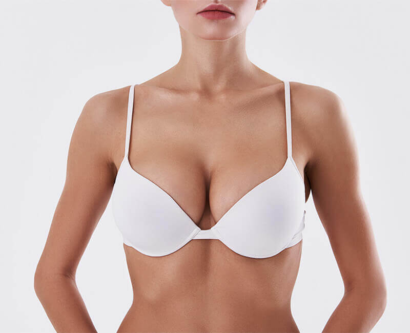 Woman in white bra